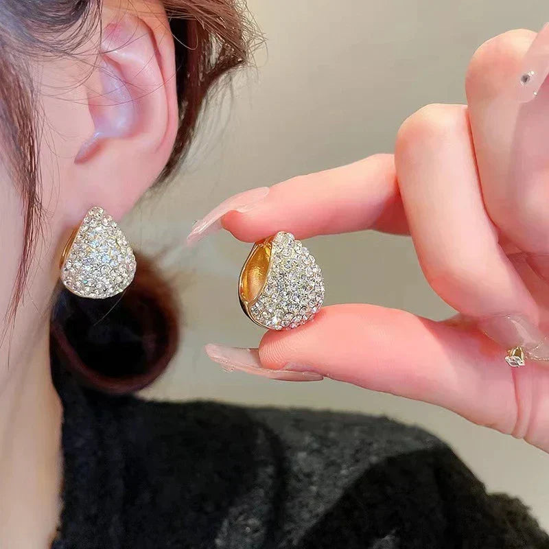 Trendy Diamond Earrings (24k gold Plated)