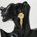 Floral Hoop Earrings for Women(14k gold)black