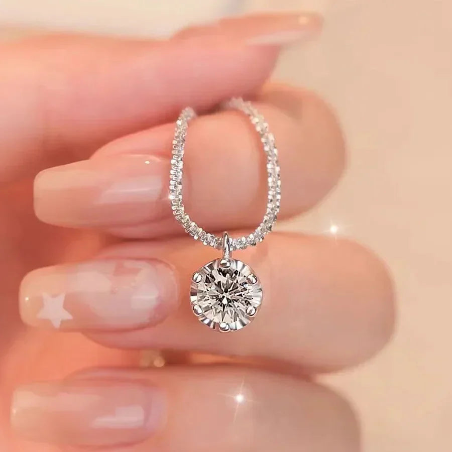 Crystal Zircon diamond Round Retro Simple Necklace Complete set