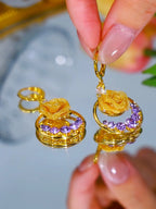 Zircon Galaxy Golden earrings(24k gold plated)