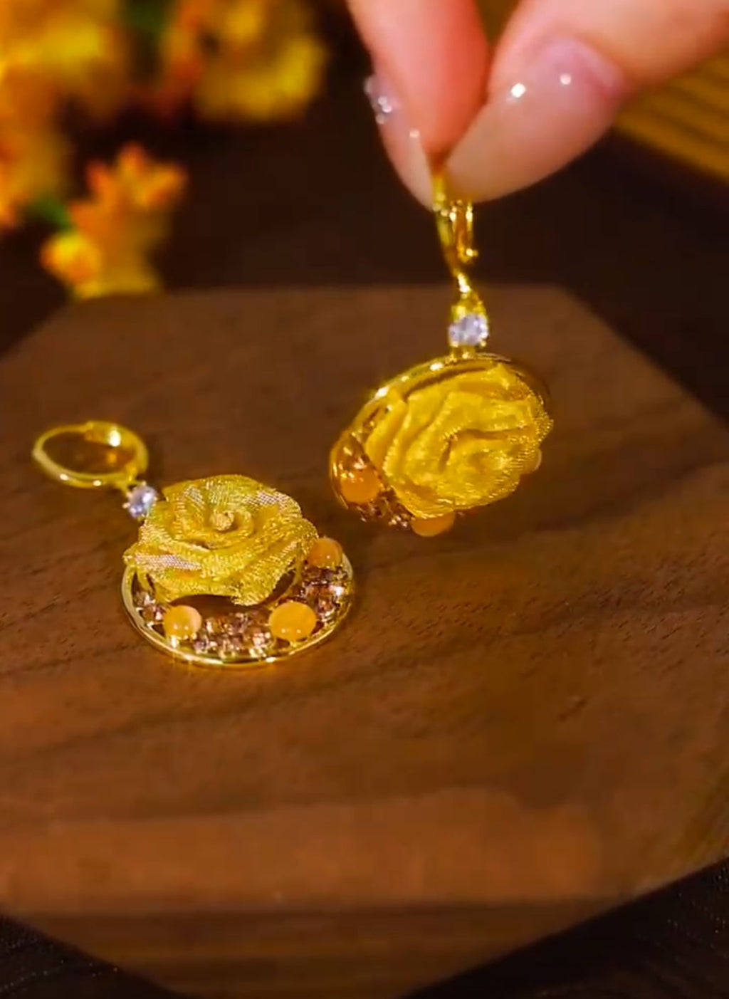 Zircon Galaxy Golden earrings(24k gold plated)