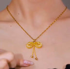 14K GOLD PLATED BOW NECKLACE