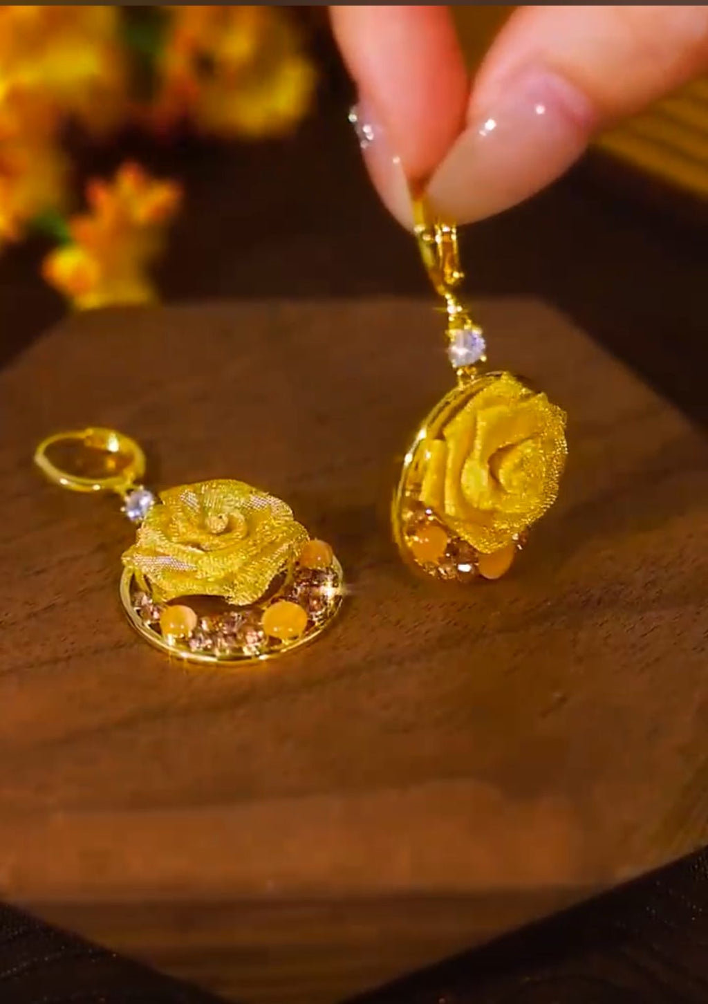 Zircon Galaxy Golden earrings(24k gold plated)