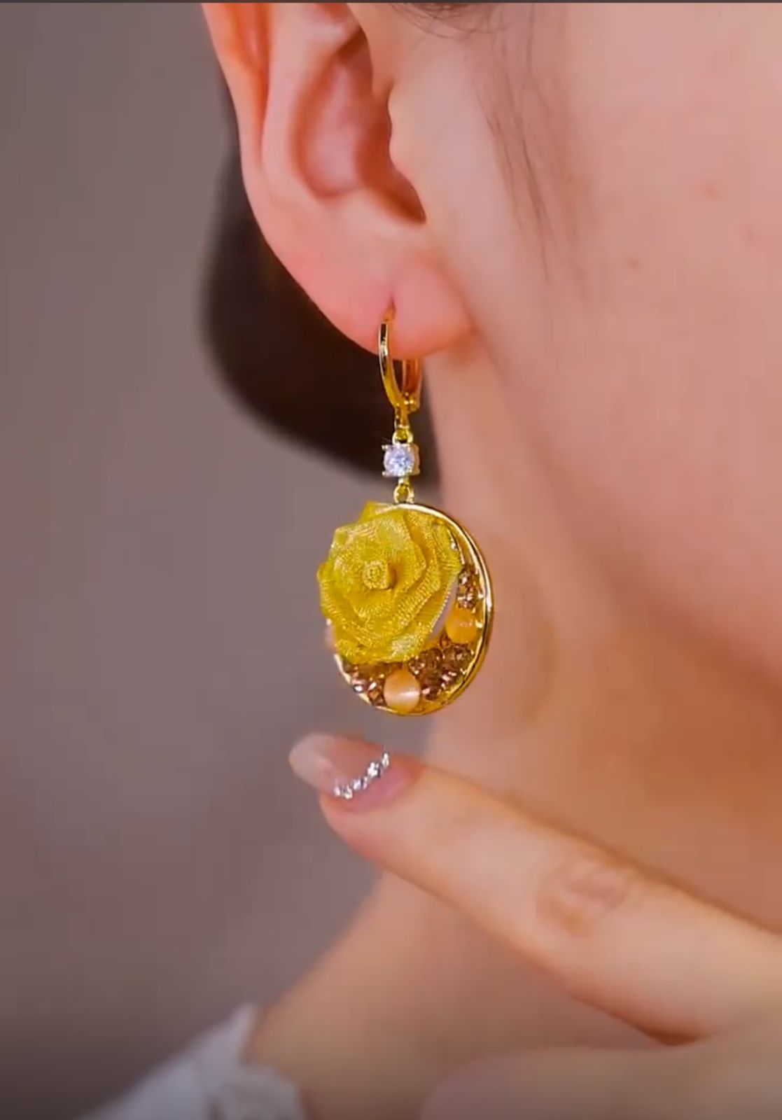 Zircon Galaxy Golden earrings(24k gold plated)